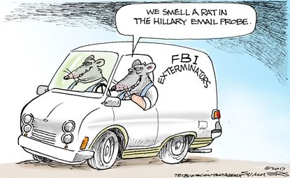Political cartoon U.S. FBI investigation Hillary Clinton emails