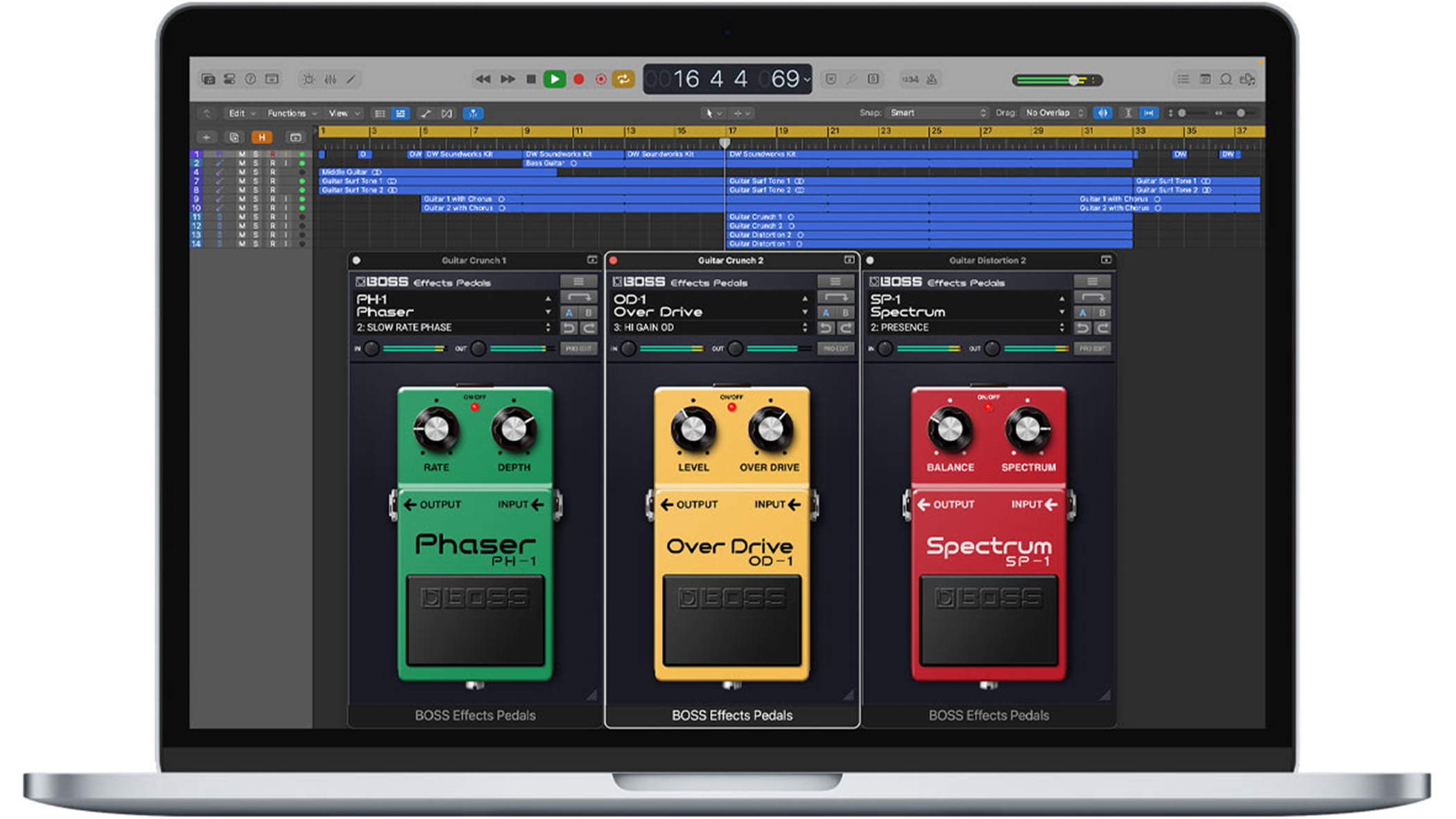 Boss Effects Pedals Plugin on a Macbook