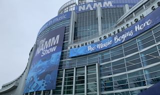 The Anaheim Convention Center, all decked out for NAMM 2023