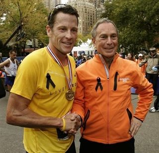 Seven-time Tour de France Champion Lance Armstrong and New York City Mayor Michael Bloomberg