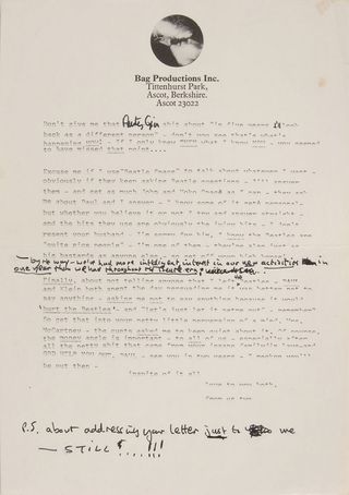 Lennon's letter to the McCartney's page 2