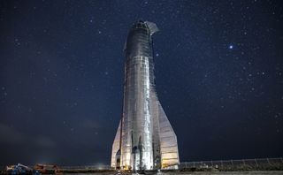 The Starship MK1 assembled at SpaceX&#039;s build and launch facility in Texas.