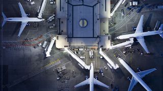 Airplanes at an airport