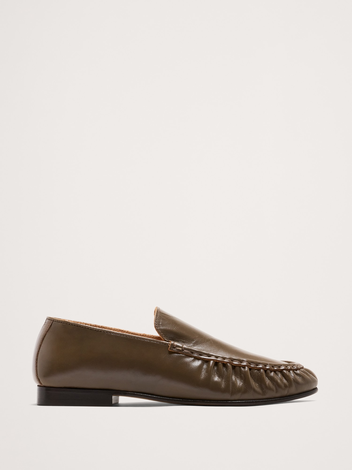 Leather Moc-Toe Loafer