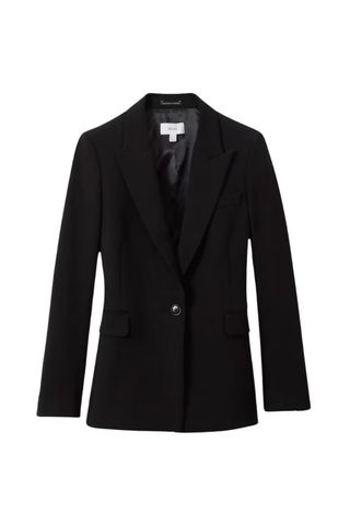 Tailored Single Breasted Suit Blazer in Black