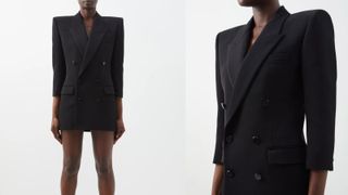 black blazer tux dress