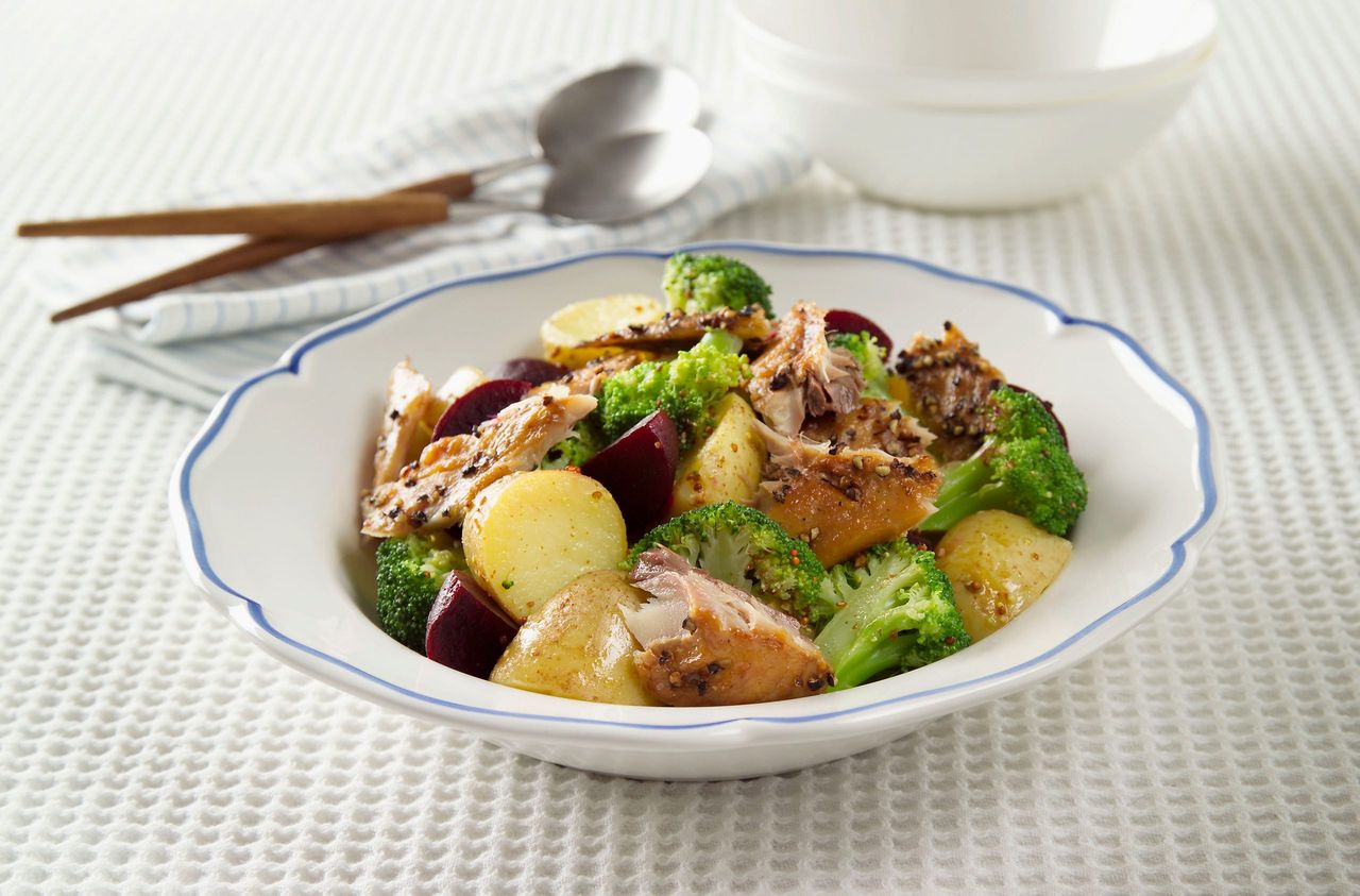 warm potato salad with smoked mackerel recipe