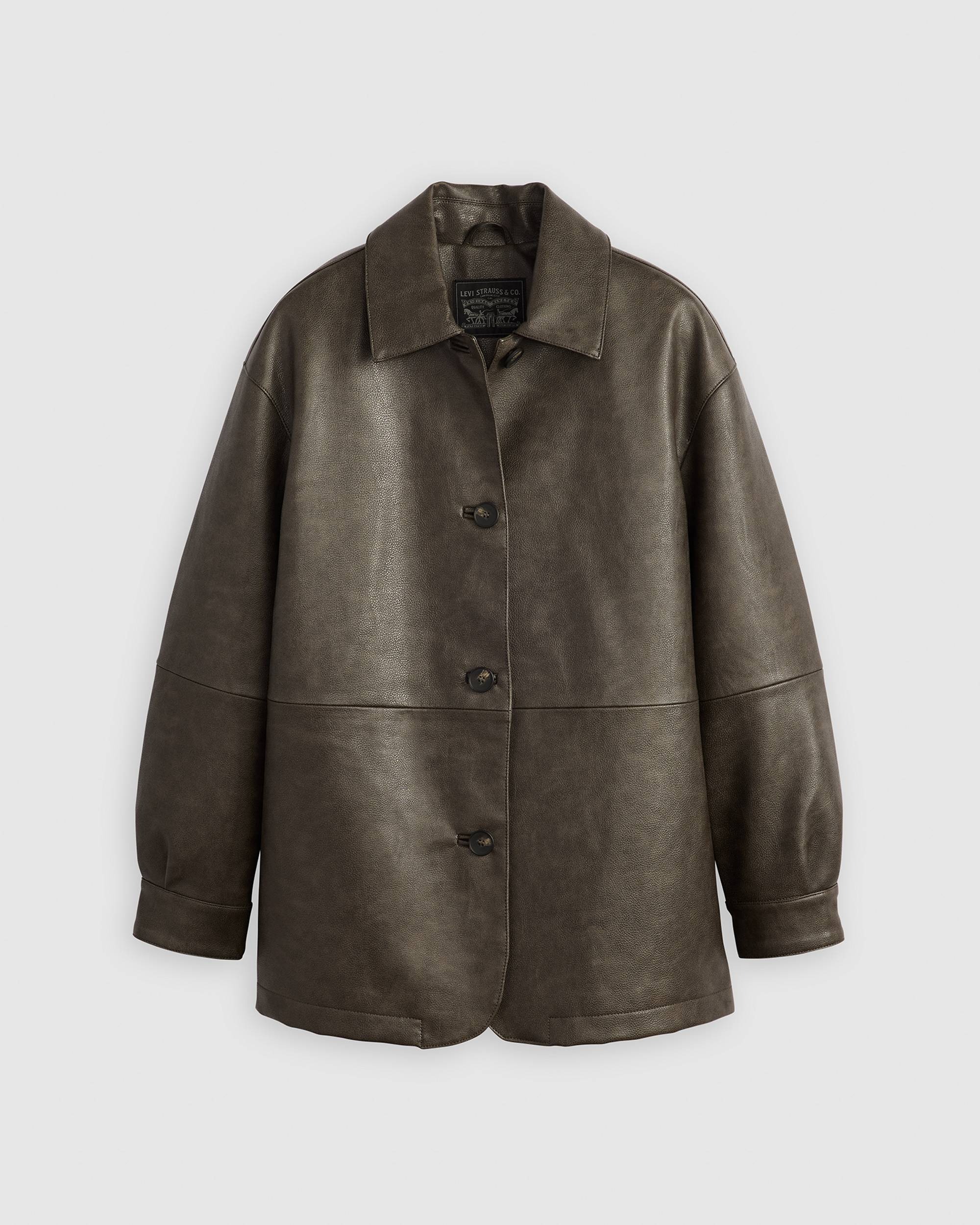 Faux Leather Vintage Blazer