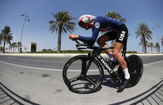 Brandon McNulty of the USA competes in the Junior Men's Individual Time Trial on day 3 of the UCI Road World Championships