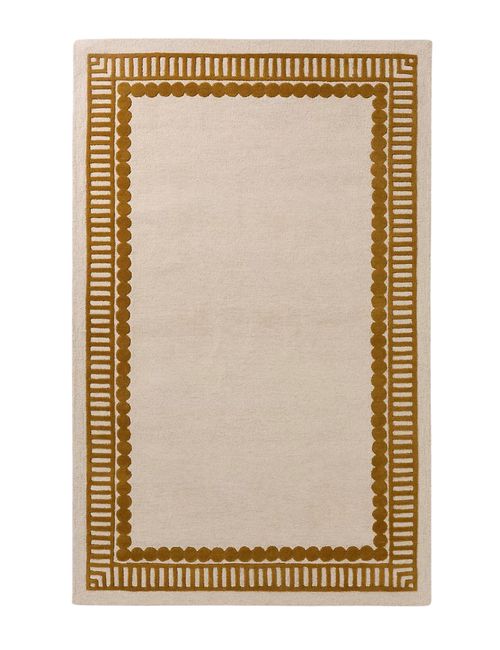Hayden Tufted Wool Geometric Border Rug