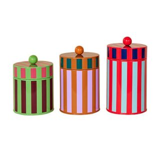 Dusen Dusen Striped Canisters, Set of 3