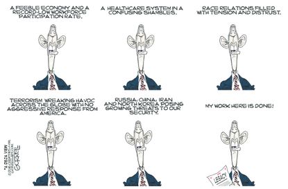 Political cartoon U.S. Obama presidency legacy
