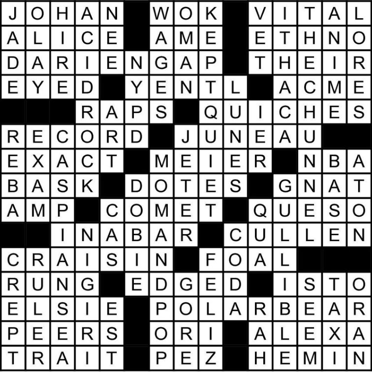 A crossword solved.