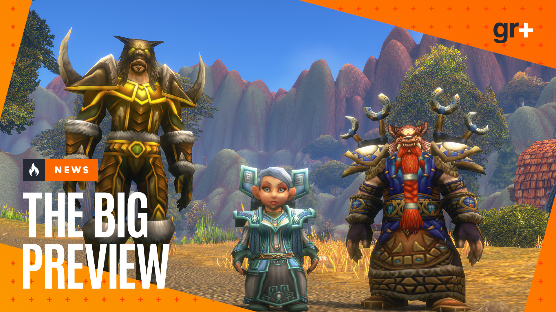 Three classes stand next to one another in World of Warcraft: Forever