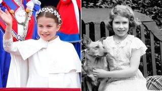 Princess Charlotte and Queen Elizabeth side-by-side at different occasions