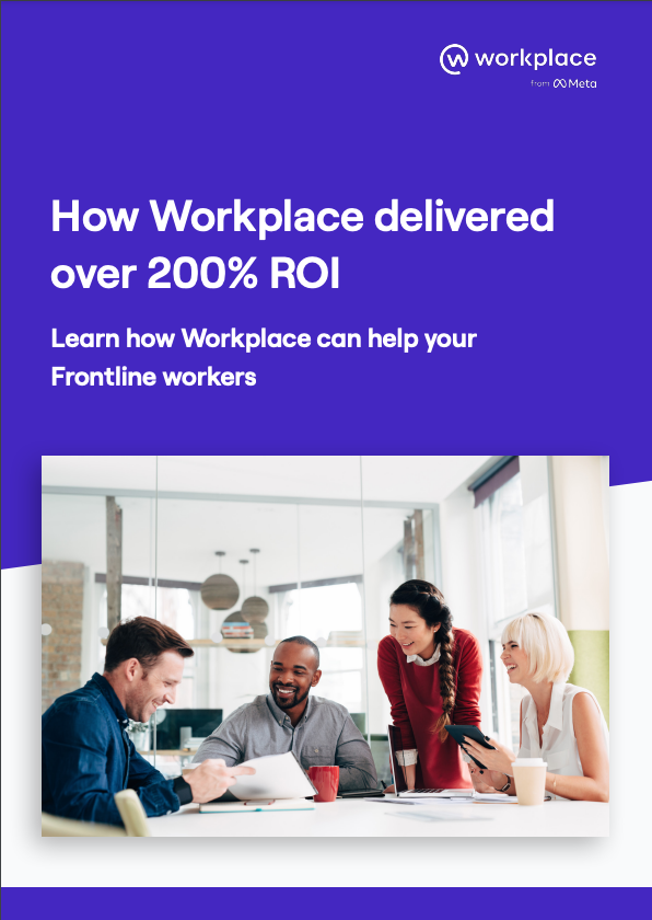 Cover for whitepaper &amp;#039;Learn how you can get an over 200% ROI with Workplace&amp;#039;