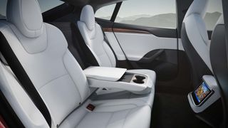 Tesla model s interior back seat view