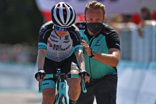 MONTE MATAJUR ITALY JULY 10 Amanda Spratt of Australia and Team BikeExchange at arrival during the 32nd Giro dItalia Internazionale Femminile 2021 Stage 9 a 1226km stage from FelettoUmberto to Monte Matajur 1267m GiroDonne UCIWWT on July 10 2021 in Monte Matajur Italy Photo by Luc ClaessenGetty Images