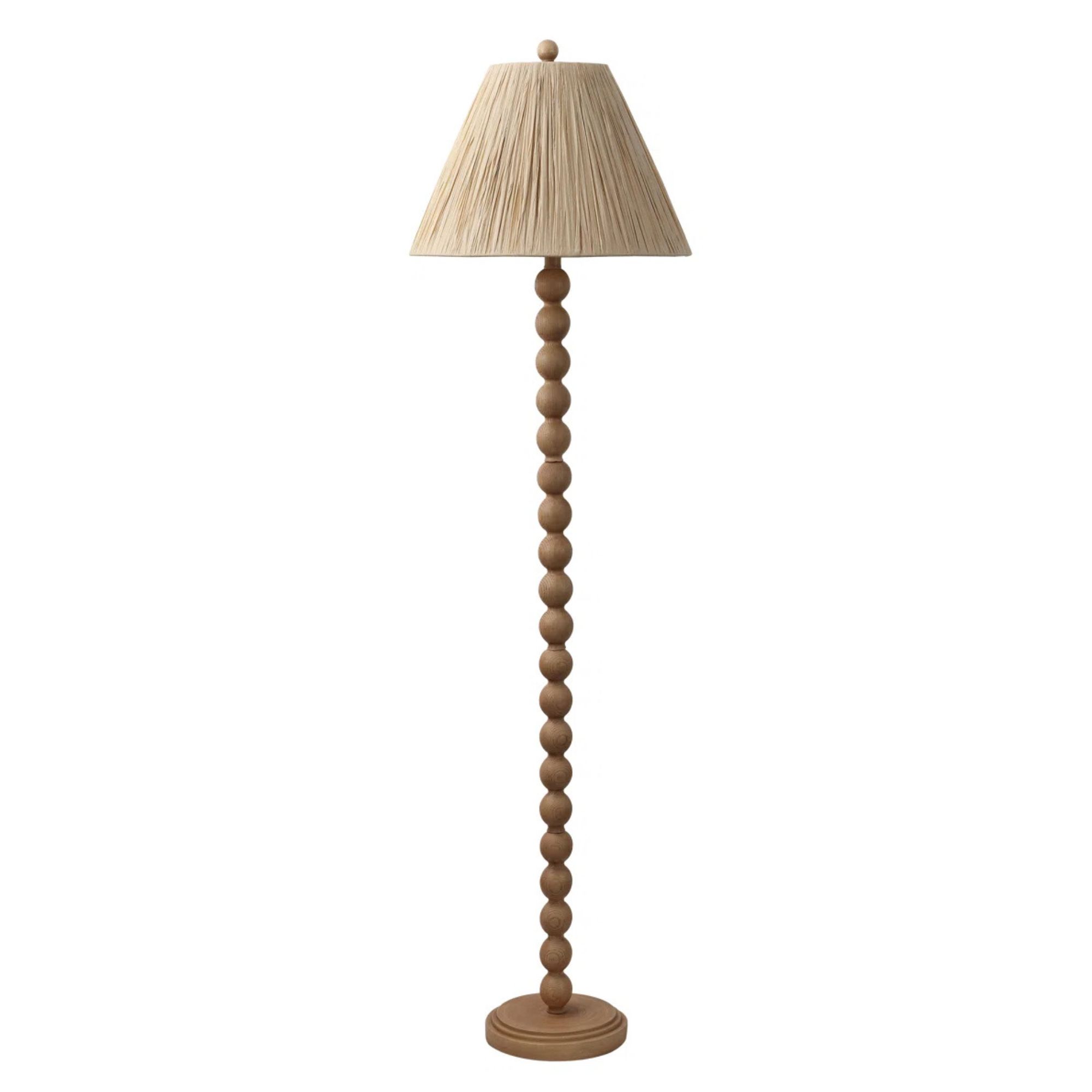 Wren 61.5&quot; Modern Rustic Bobbin Pleated Paper Shade/Resin LED Floor Lamp