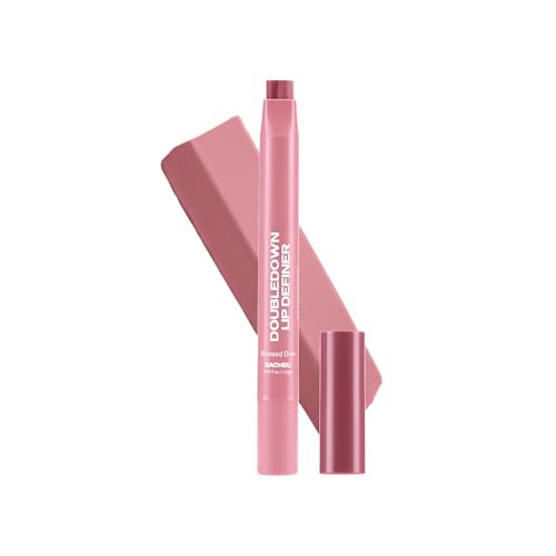 Sacheu Doubledown Lip Definer, 2-In-1 Lip Liner &amp;amp; Balm &amp;mdash; Hydrating Korean Makeup Lipstick With Pigmented, Buildable Color, Creamy Satin Finish, Avocado Oil, Rosehip Oil &amp;amp; Vitamin E (glossed Over)