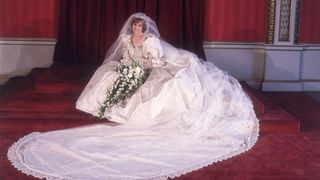 29th july 1981 formal portrait of lady diana spencer 1961 1997 in her wedding dress designed by david and elizabeth emanuel photo by fox photosgetty images