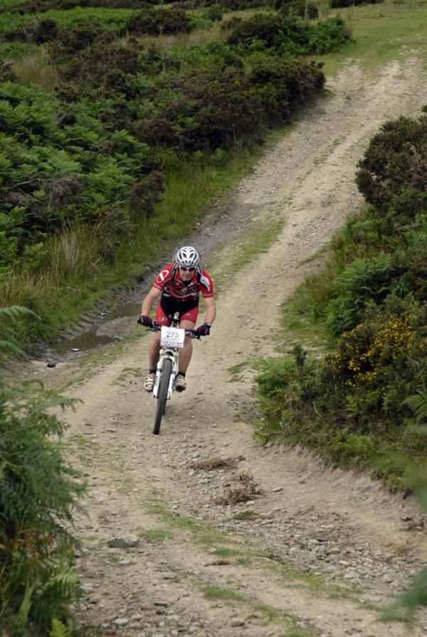 The penultimate descent of the day was a flat out fast moorland descent that included this dry river bed crossing, before a loose and winding high speed fire track finale