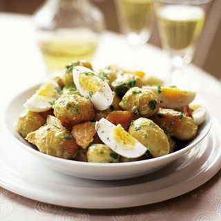Baby Potato Salad With Haddock And Creamy Gruyere Dressing
