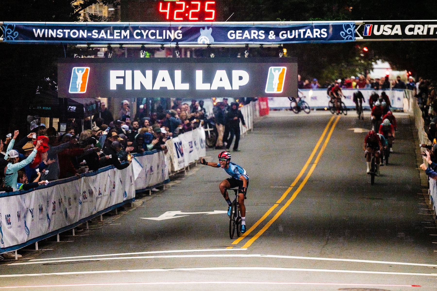 USA Crits: Marlies Mejias and Bryan Gomez sprint to victory at Streets of Fire Criterium to open final weekend of racing in Winston-Salem