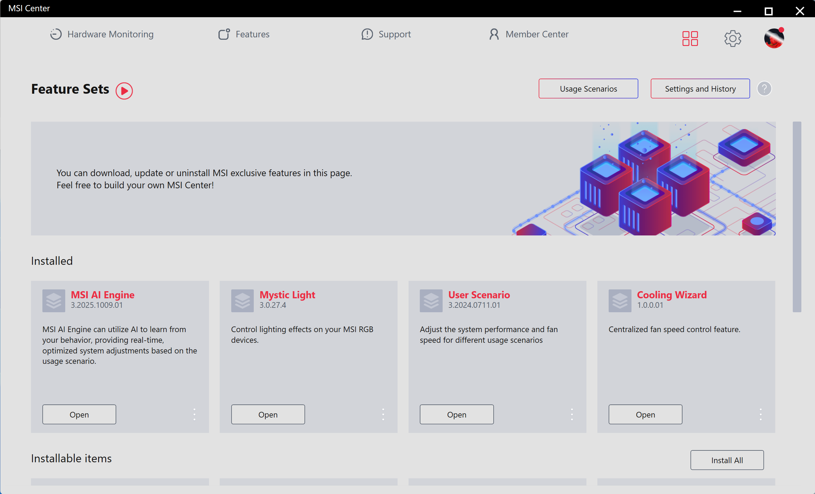 MSI MAG B850 Tomahawk Max Wifi II - MSI Center