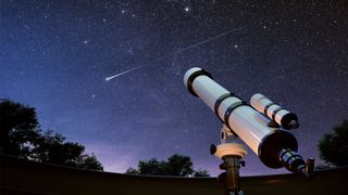 telescope against a starry sky