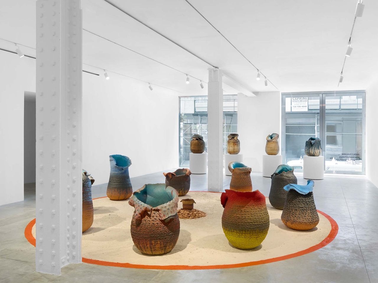 Installation view of Andile Dyalvane's OoNomathotholo: Ancestral Whispers at Friedman Benda