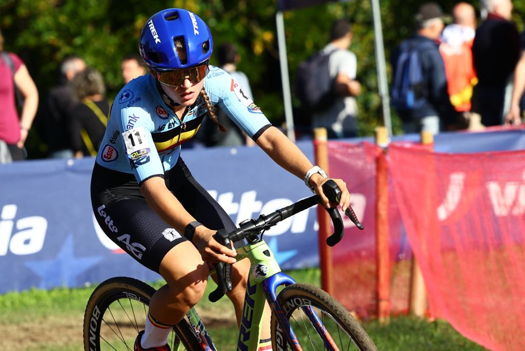 riders during under-23 women's race at 2024 european cyclocross championships