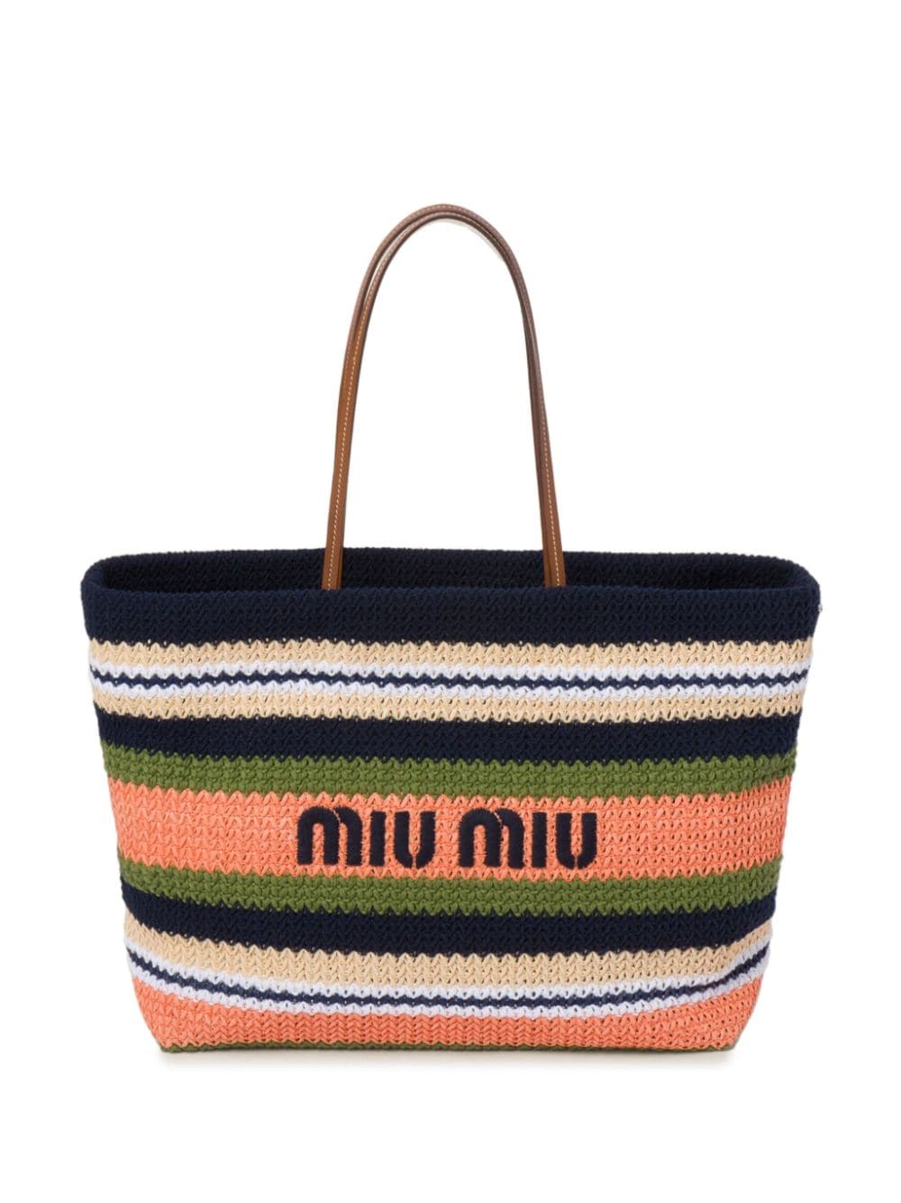 Logo-Embroidered Woven Tote Bag