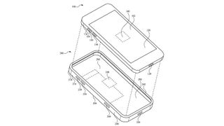 A patent diagram showing an iPhone case