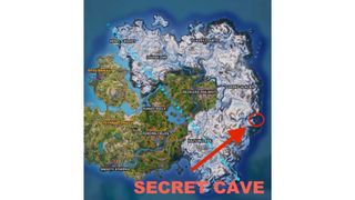 The secret cave marked on Fortnite's Chapter 5 Season 1 map