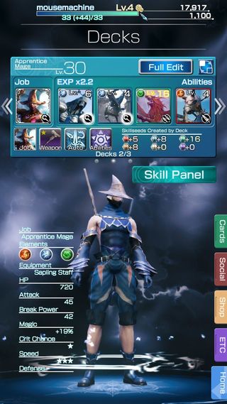 Create multiple decks, which consist of job, ability and weapon cards.
