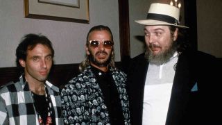 Nils Lofgren with Ringo Starr and Dr John at a benefit show in 1989