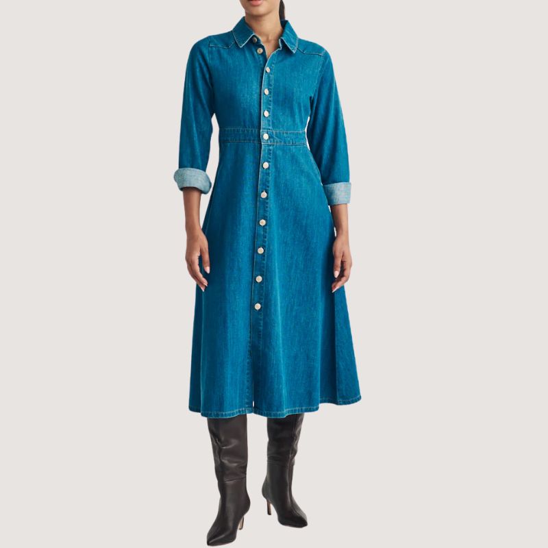 Denim Graceland Midi Shirt Dress
