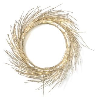 Faux Lighted Metal 24'' Wreath