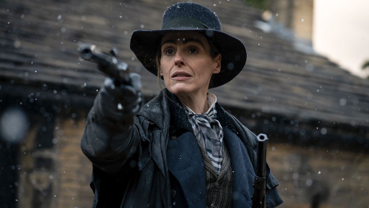 Anne Lister (Suranne Jones) raises a pistol in Gentleman Jack season 2