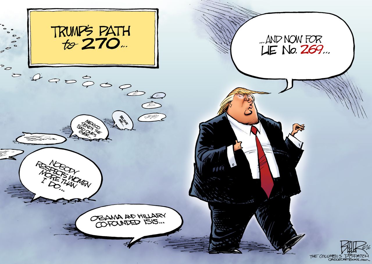 Political cartoon U.S. 2016 election Donald Trump