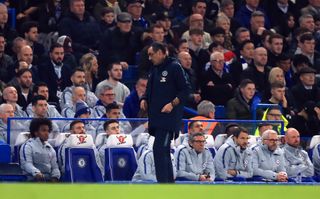 Kepa Arrizabalaga, third from left, had to make do with a place on the bench