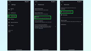 google photos memories show less and blocked faces feature