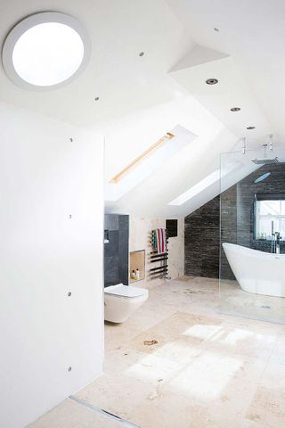 open-plan en-suite bathroom in a loft conversion