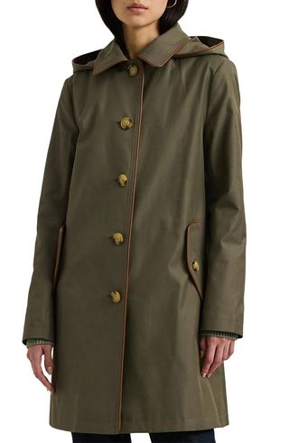Cotton Blend Coat With Removable Hood