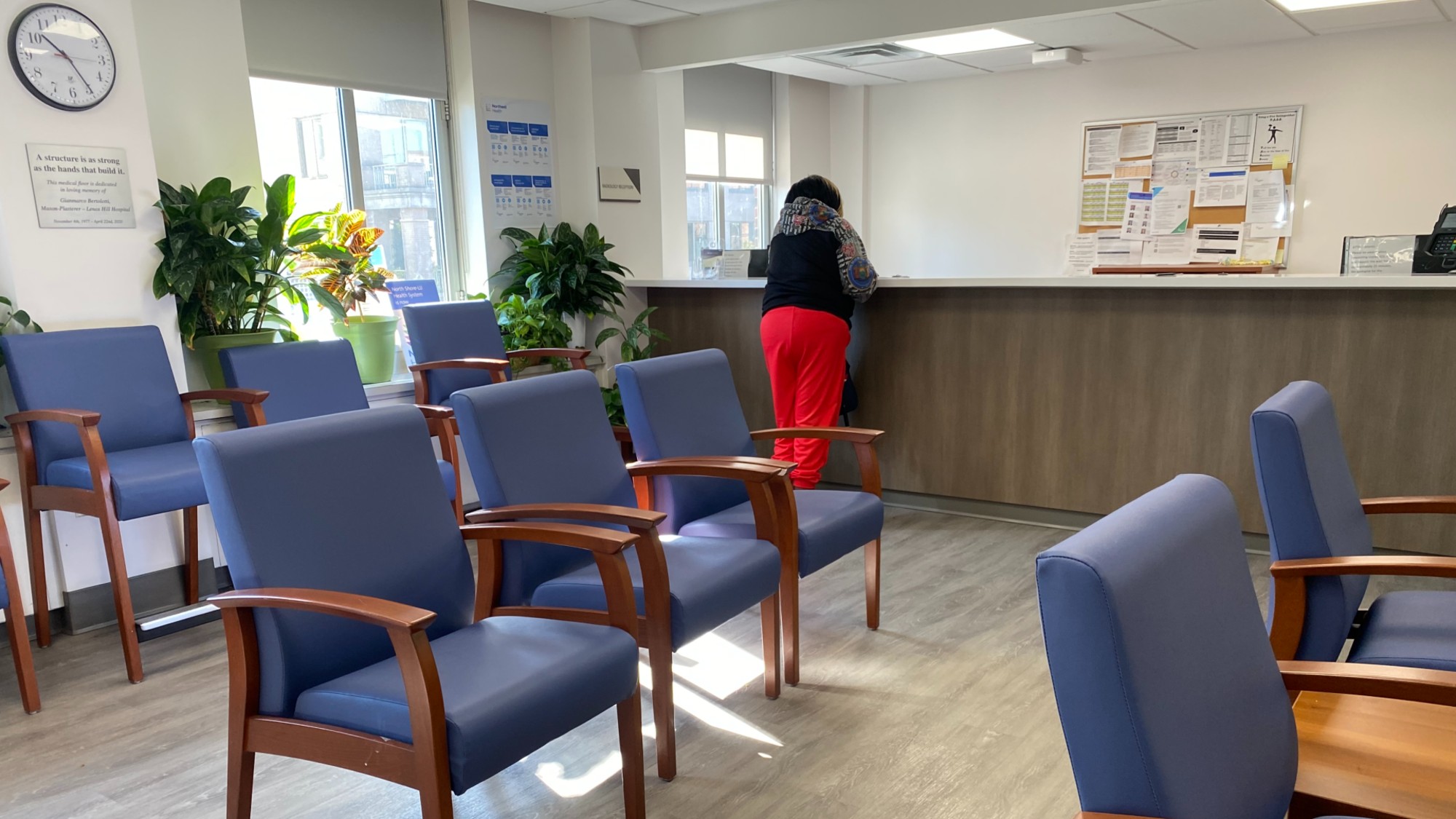 A waiting room at Lenox Hill Hospital in Manhattan. 
