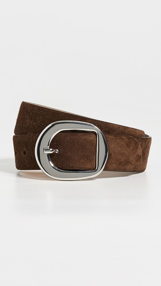 Greyson Suede Belt - Chocolate/silver