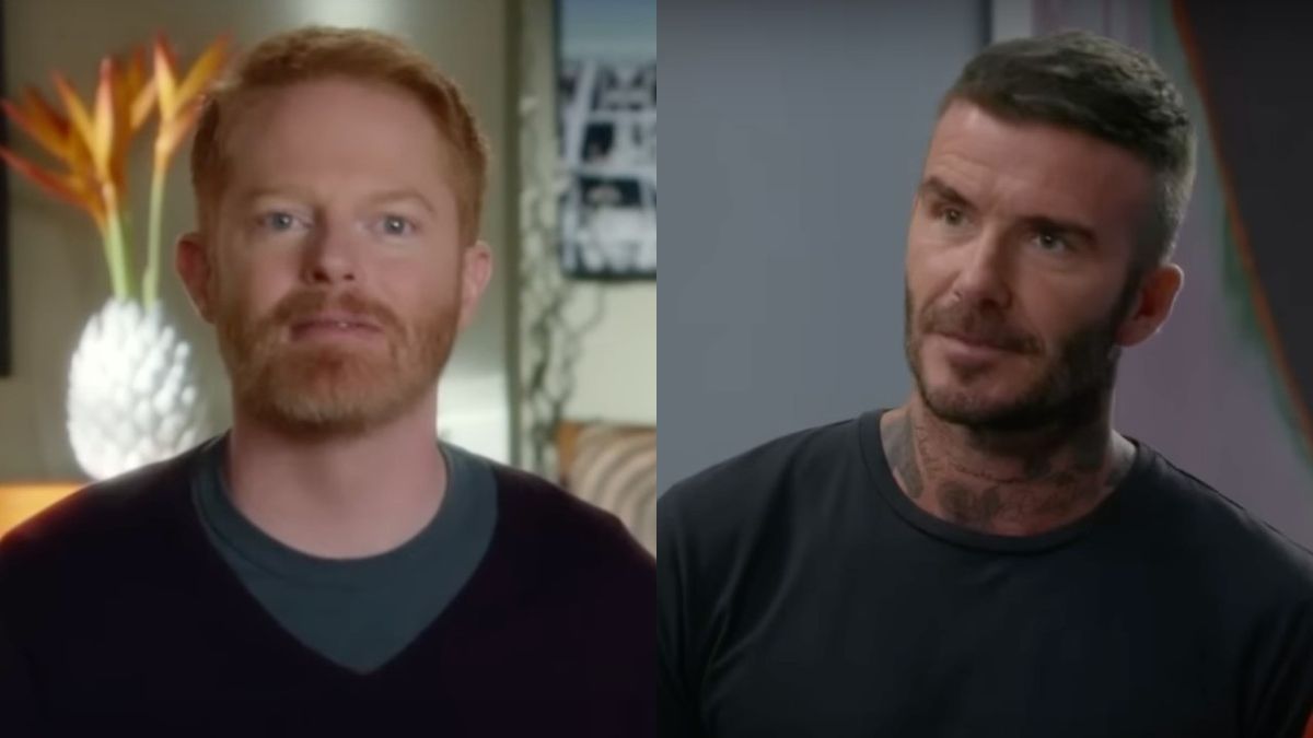 Side by side of Jesse Tyler Ferguson and David Beckham.