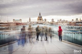 Millennium Bridge And St. Paul Cathedral In London, by FilippoBacci