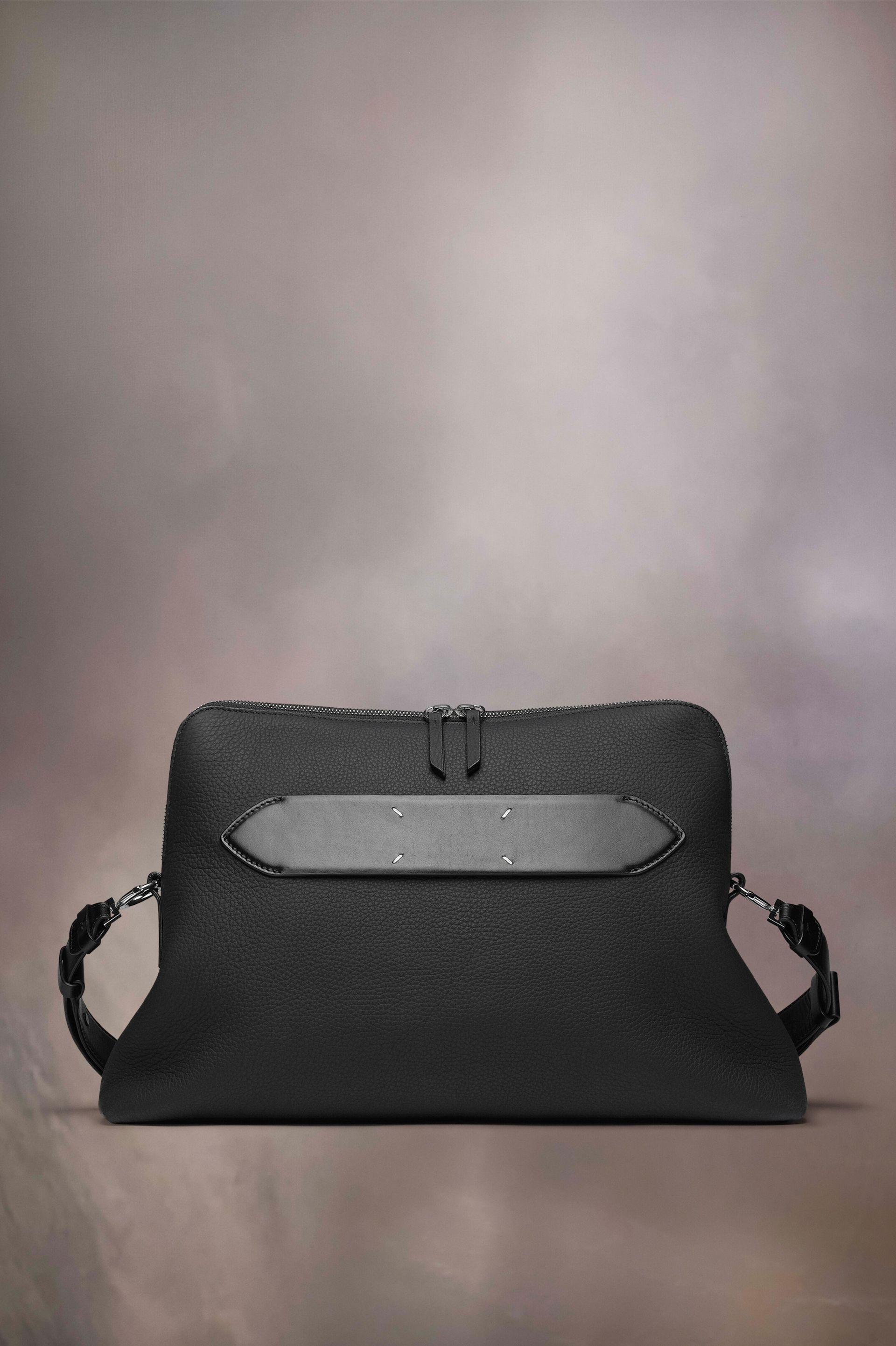 A black pebbled leather bag